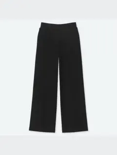 UNIQLO コットンリブワイドパンツ M ブラック