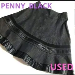 MaxMara//PENNYBLACKペニーブラック★デニムフレアスカート・Lのサムネイル