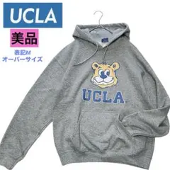 超美品　UCLA カレッジ　M ビッグロゴ　クマ　プルオーバーパーカー　グレー