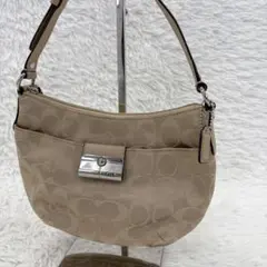 COACH コーチ ワンショルダーバッグ シグネチャー キャンバス ベージュ系