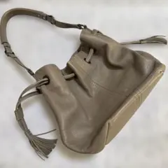 【良品】土屋鞄製造所 クラルテ ドローイング ショルダーバッグ レザー グレーのサムネイル