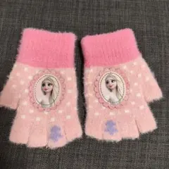 frozenエルサ子供用ピンクドット手袋 キャラクター付き