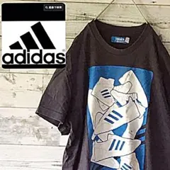 90s 古着adidasアディダス　ビッグプリントトリフォイルロゴ　tシャツ