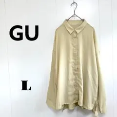 ジーユー シアーオーバーサイズシャツ シースルーブラウス 羽織り L 春夏