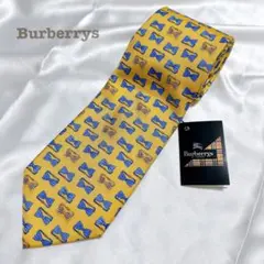 【ヴィンテージ】Burberrys ネクタイ 蝶ネクタイ柄 総柄 イエロー