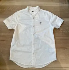 next 半袖シャツ 鹿の刺繍 ホワイト