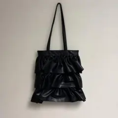 フリル ショルダーバッグ ブラック