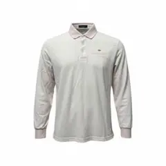 ホワイト/ピンク ダイヤモンドパターン ポロシャツ