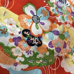 ★144★ 昭和レトロな布　和柄　着物　生地　リメイク　アンティーク　古布