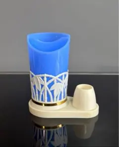 ガラス製箸立て　昭和レトロ　矢来カット 昭和レトロ 昔のガラス製箸立て 矢来カット 希少 レア品 H71