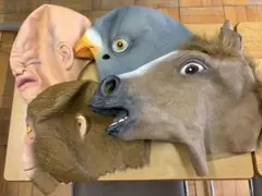 動物マスクセット（馬・猿・鳥・顔）　コスプレ　パーティー