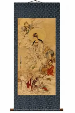 王鉴溪山神秀图 中国画 掛け軸 水墨画 和室 玄関 茶室 壁掛け 美術品