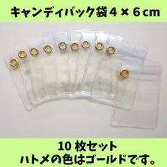キャンディバッグ袋４×６cm10枚（金ハトメジップ下）
