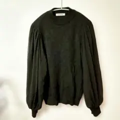 RAMIRAL ラミラル黒ブラック ニットセーター バルーンスリーブ【M】