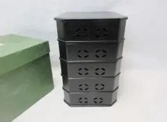 山中塗柿合 七宝透 縁高重5段 菓子器 菓子重 漆塗 茶道具 - メルカリ