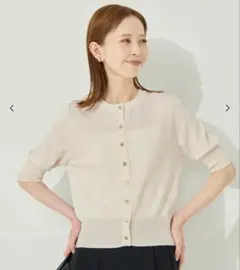 coca UVカット半袖カーディガン アイボリー Mのサムネイル