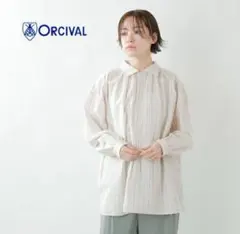ORCIVAL オーシバル　ストライプギャザー　プルオーバー　シャツ