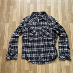 ネルシャツ ブラックチェック 長袖