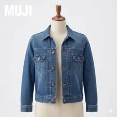 無印良品 MUJI デニムジャケット Gジャン Lサイズ インディゴ ストレッチ