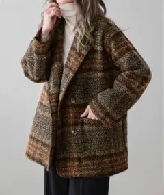 ダブルボタンコート チェック柄 classicalelf ZOZOTOWN