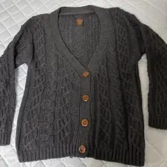 Ungrid ダークグレー ケーブル編みカーディガン Fサイズ