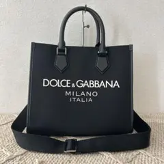 極美品 DOLCE&GABBANA ロゴ ショッピングトートバッグのサムネイル