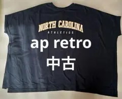 ap retro big Tシャツ ネイビー　フリーサイズ　半袖　ゆったりのサムネイル
