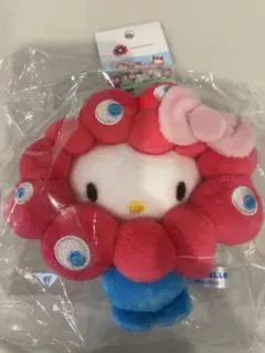 ハローキティ　万博会場限定色　ミャクミャク なりきりぬいぐるみ キーホルダー