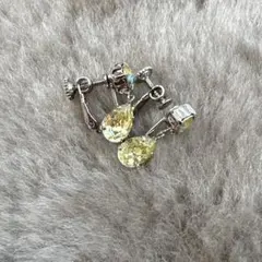 イエロードロップ　クリスタルイヤリング