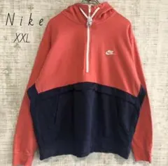 ナイキ　Nike　ハーフジップパーカー　プルオーバー　スウッシュ刺繍ロゴ　XXL