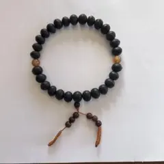 木製 数珠 黒と茶色