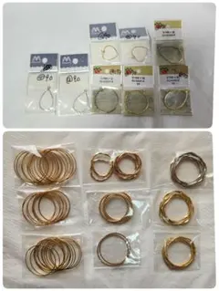 金属パーツ フープピアス ハート型　ドロップ　ハンドメイド　キーホルダー　アクセ