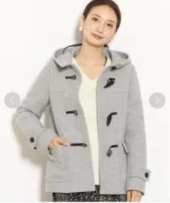 グリーンレーベルリラクシング ダッフルコート グレー【38】