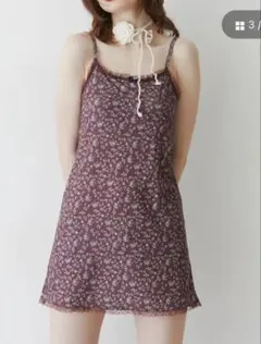 jouetie フラワー カット キャミ ワンピース M ボルドー