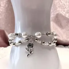 【ハンドメイド】ローズブレスレット