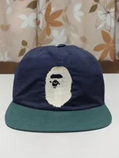 A BATHING APE ロゴ刺繍 ナイロン キャップ 日本製のサムネイル