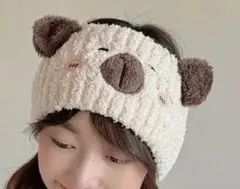 クマ耳デザイン ベビー帽子 フリーサイズ