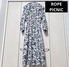 ROPE PICNIC 38サイズ　ホワイト　花柄　ロングワンピース　秋春