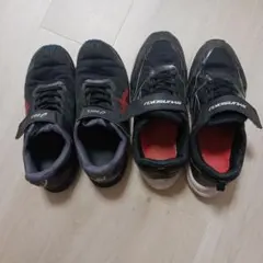 ASICS と瞬足キッズシューズ2足セット２５cm