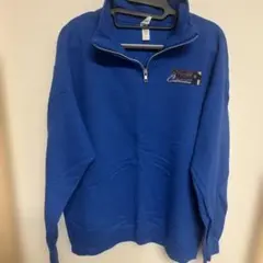 US古着ヴィンテージスウェット ハーフジッパー ブルー Lサイズ