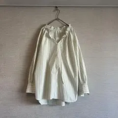 《良品》SLOBE IENA☆タイプライターフリルカラーブラウス ストライプ