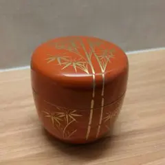 欅ふき漆　紅葉蒔絵　長棗　星山作 欅ふき漆 紅葉蒔絵 長棗 星山作