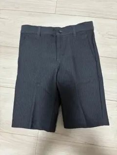 コムサイズム　110 ストライプ柄ショートパンツ ダークグレー