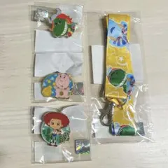 上海ディズニー レックス ハム ジェシー ピンバッジ ネックストラップ