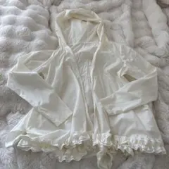 AMELY フリル ラッシュガード 紫外線対策 長袖フィンガーホール フード付