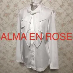 ★ALMA EN ROSE/アルマアンローズ★長袖ブラウス38(M.9号)白
