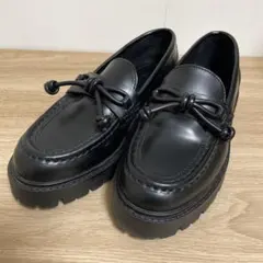 H&M チャンキーローファー　リボン　ブラック　23cm 美品のサムネイル