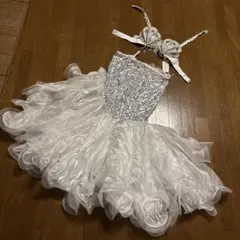 ダンス衣装 ROYAL SMEELA ビーズ装飾ホワイトドレス