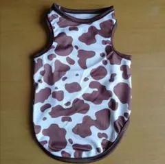 【新品未使用】犬服　Mサイズ　牛柄　ブラウンのサムネイル