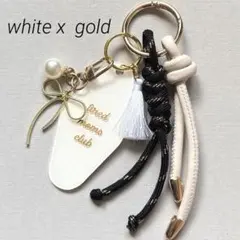 じゃらじゃらキーホルダーモーテルリボンパールチャームキーチャームバッグチャーム